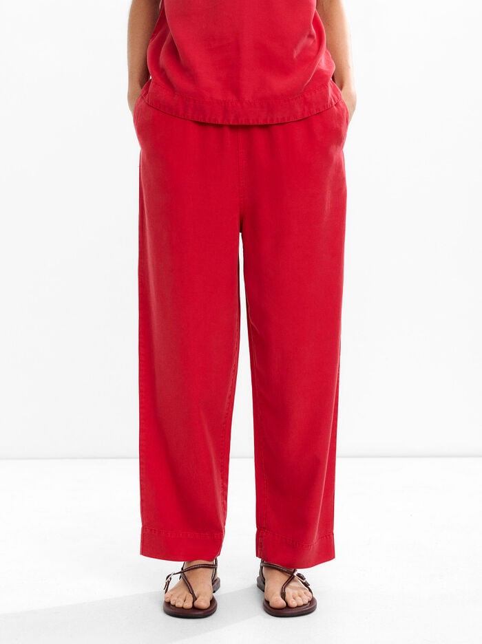 Elastic waist 100% lyocell trousers