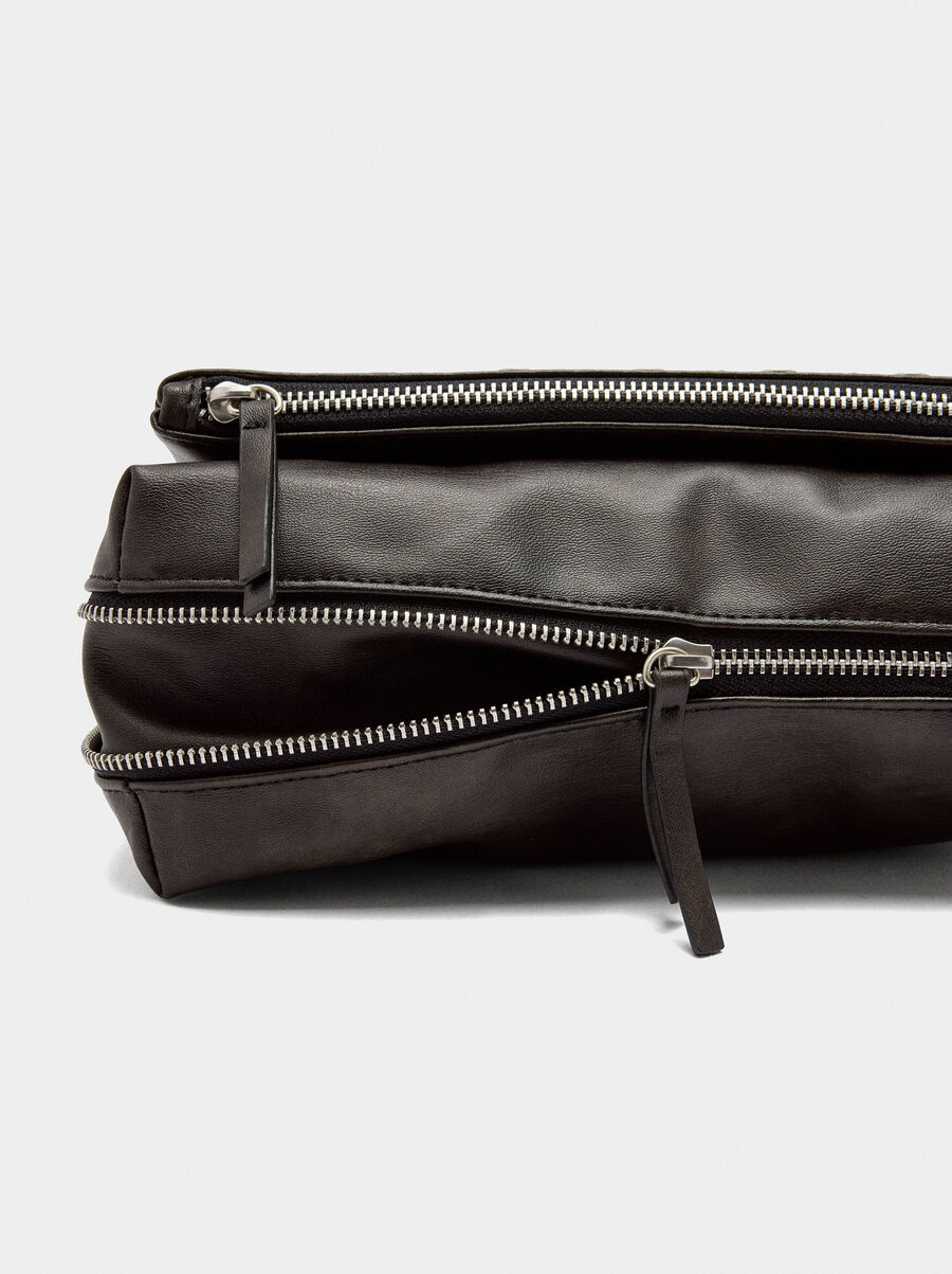 Faux leather studded shoulder bag