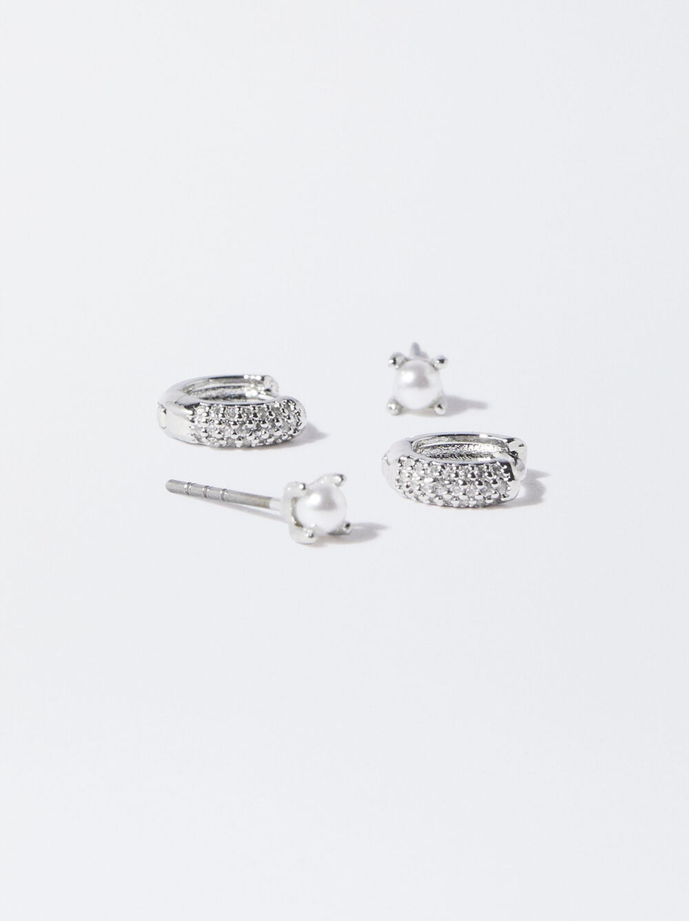 Set Of Silver-Plated Earrings