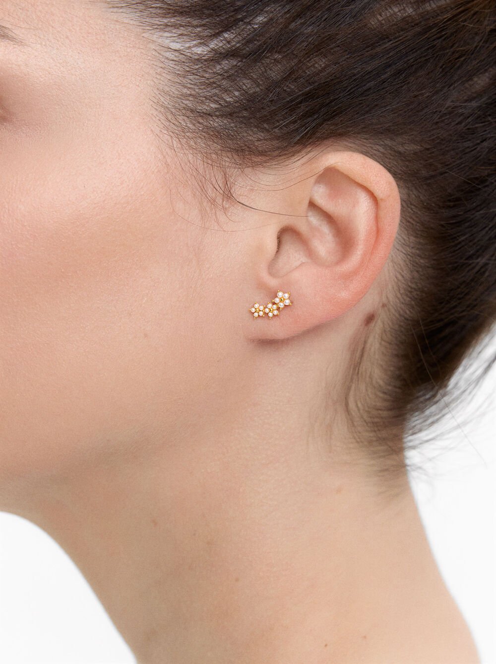 Earrings with zircons - 925 sterling silver