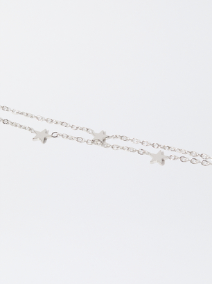 Silver-Plated Bracelet With Stars, Silver, hi-res