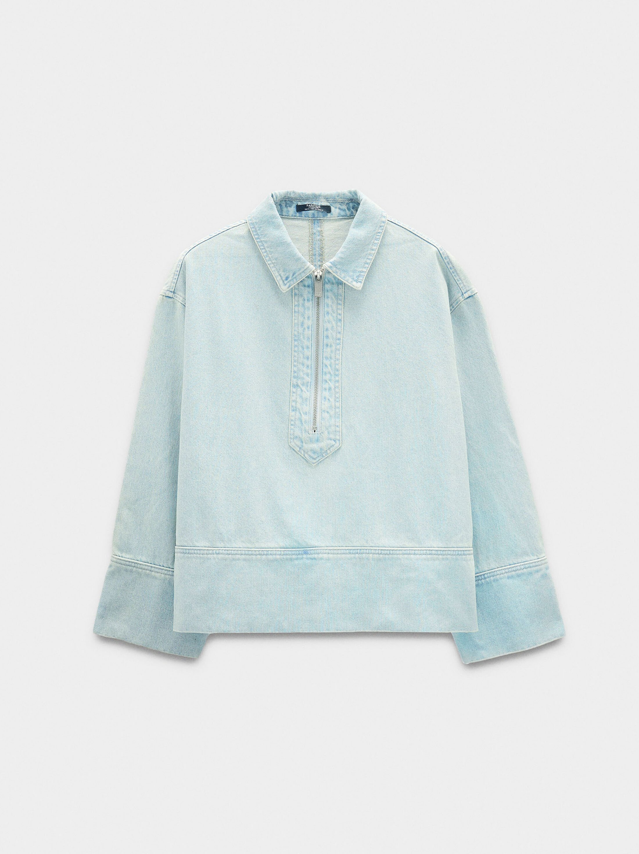 Camisa denim con cremallera image number 4.0