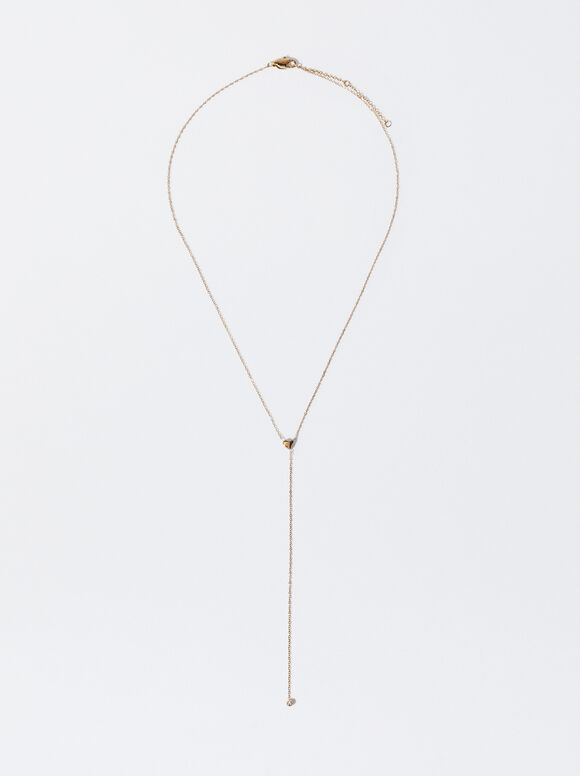 Stainless Steel Golden Necklace, Golden, hi-res