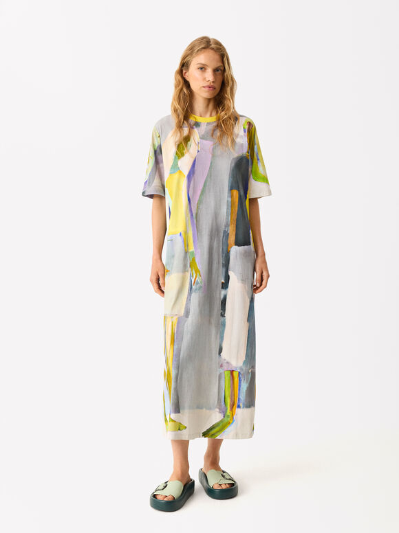 Online Exclusive - Printed Cotton Dress, , hi-res