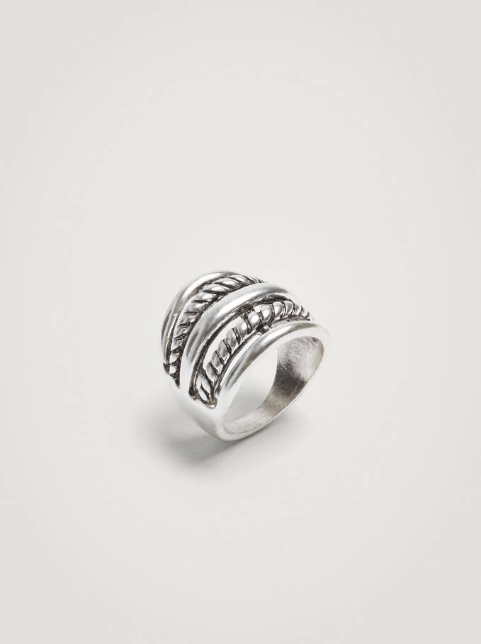 Wide Silver Ring, Silver, hi-res