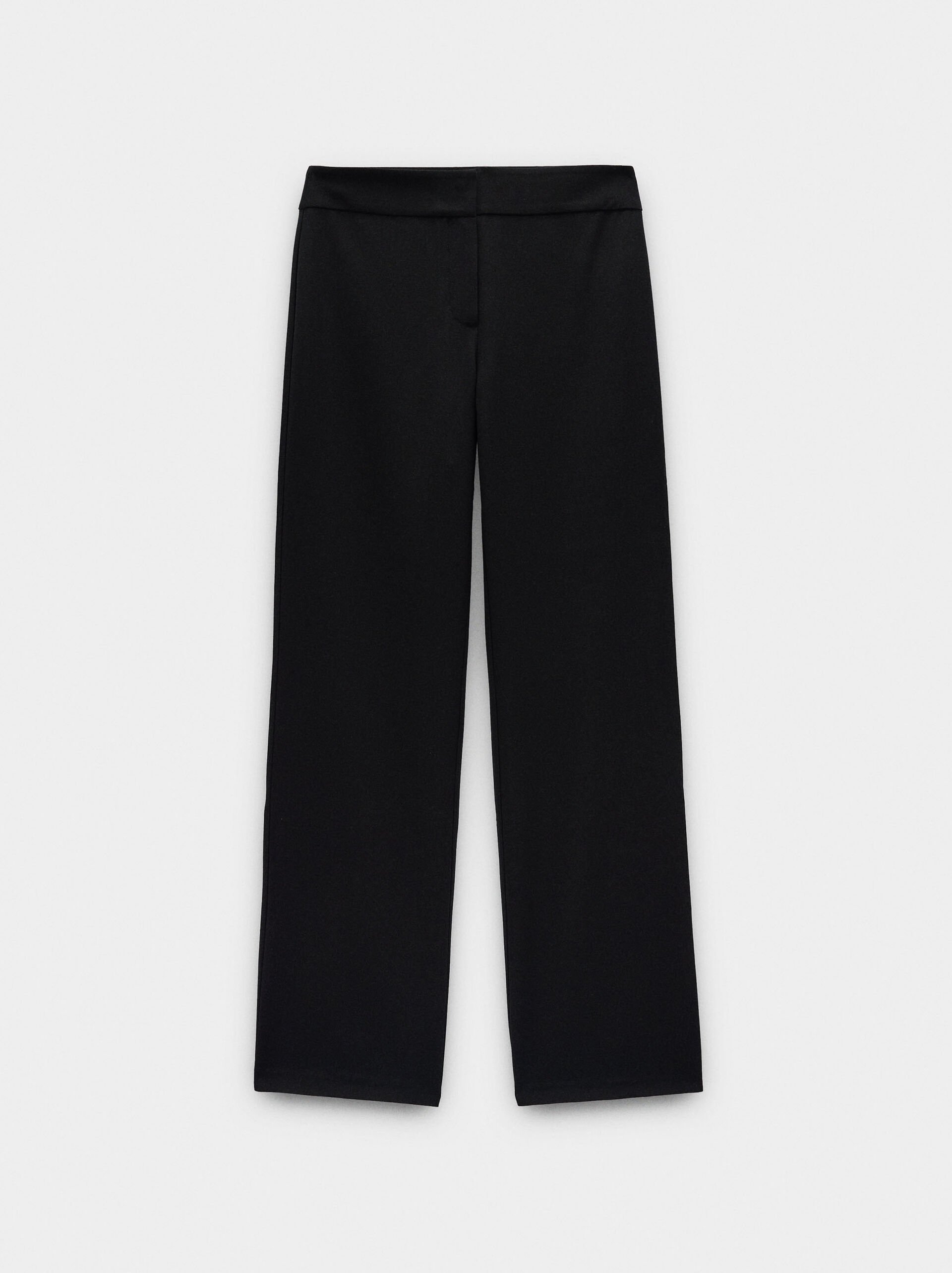 Straight trousers with mid-rise waist image number 4.0