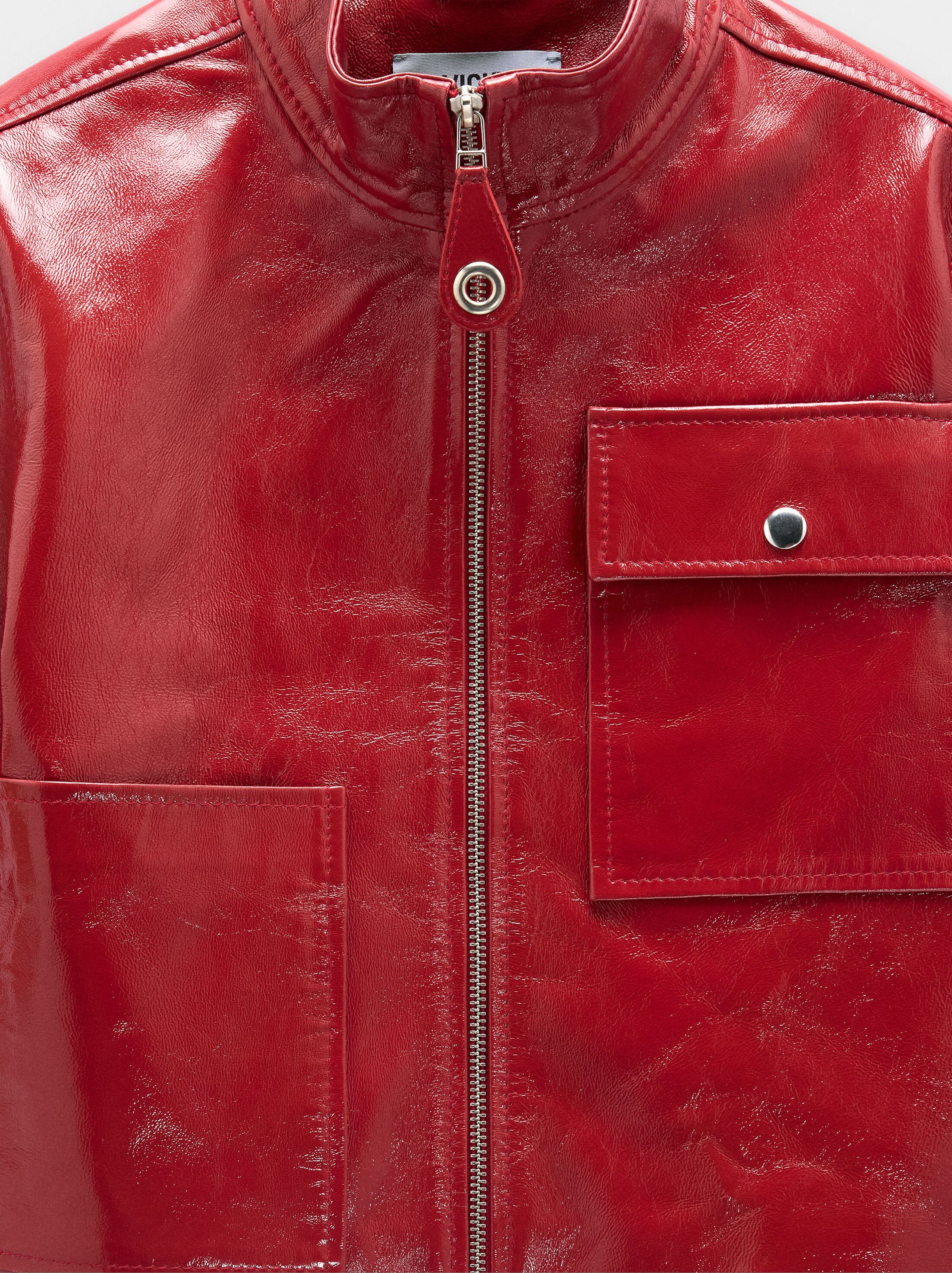 Leather jacket with zipper image number 7.0