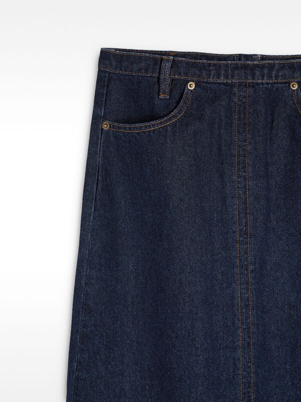 Denim long skirt