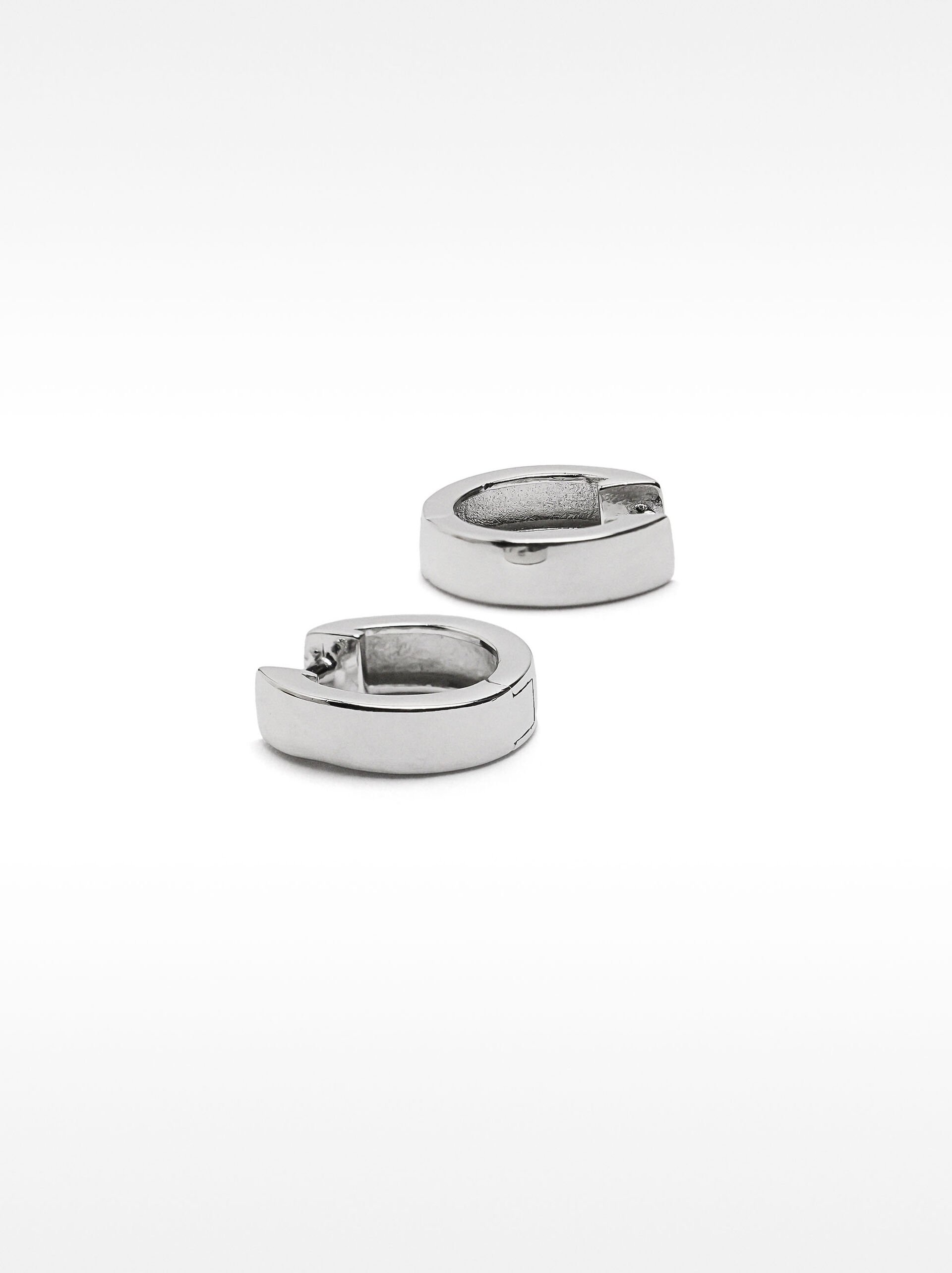 Flat hoop earrings - 925 sterling silver image number 2.0
