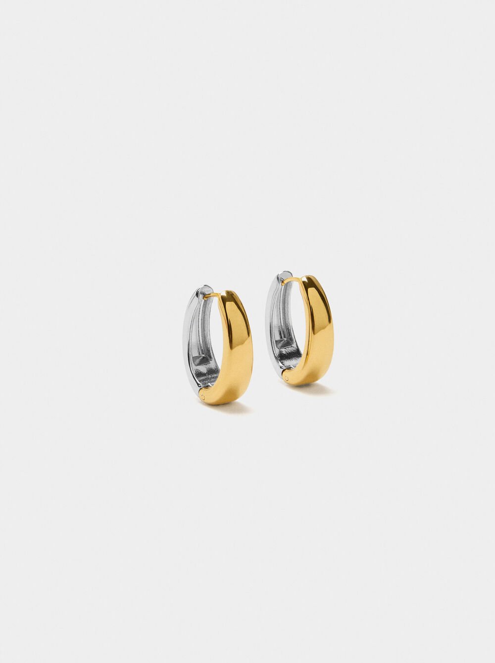 Oval hoop earrings – stainless steel