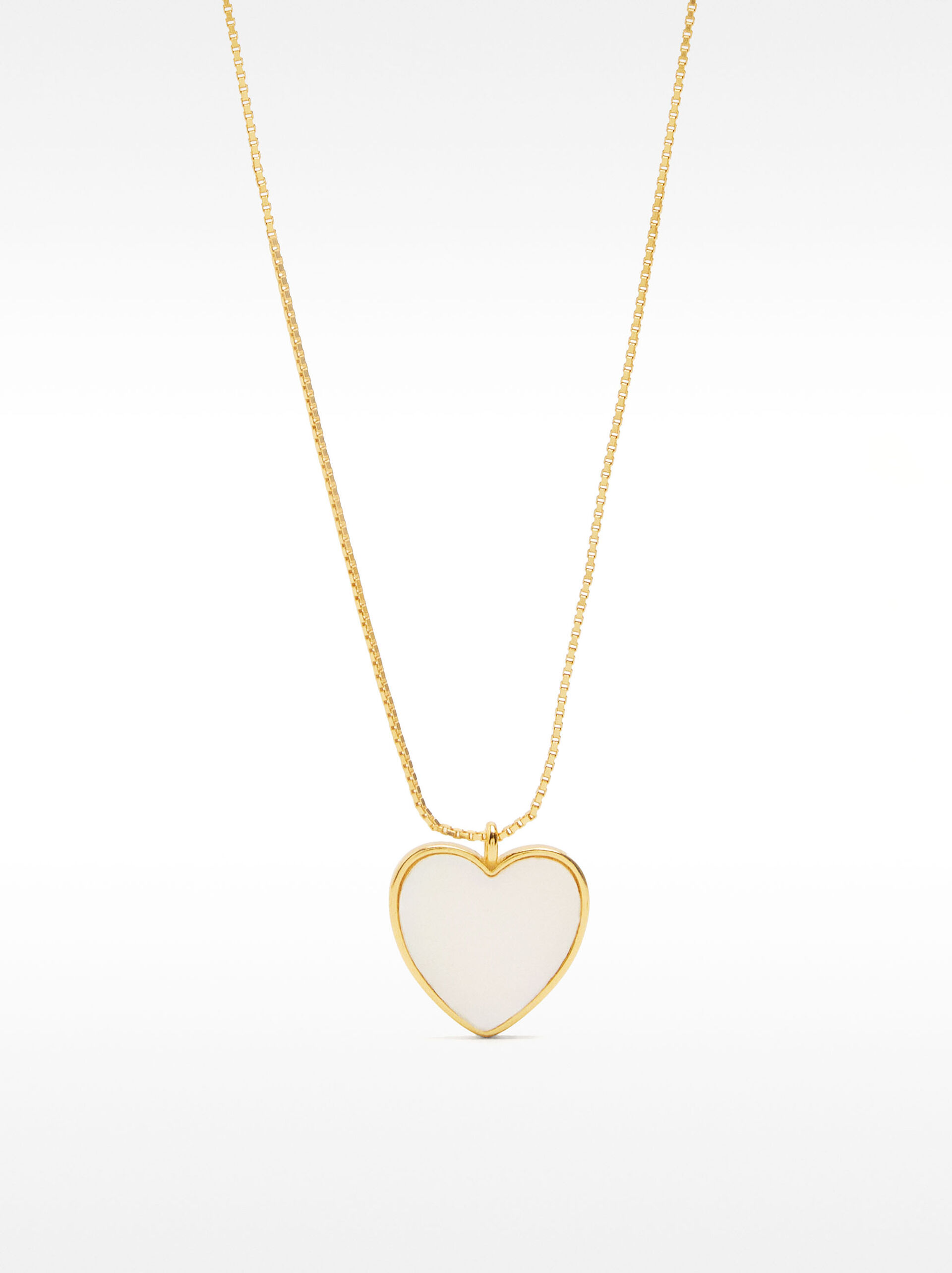 Collana corta pietra a forma di cuore - Argento sterling 925 image number 1.0