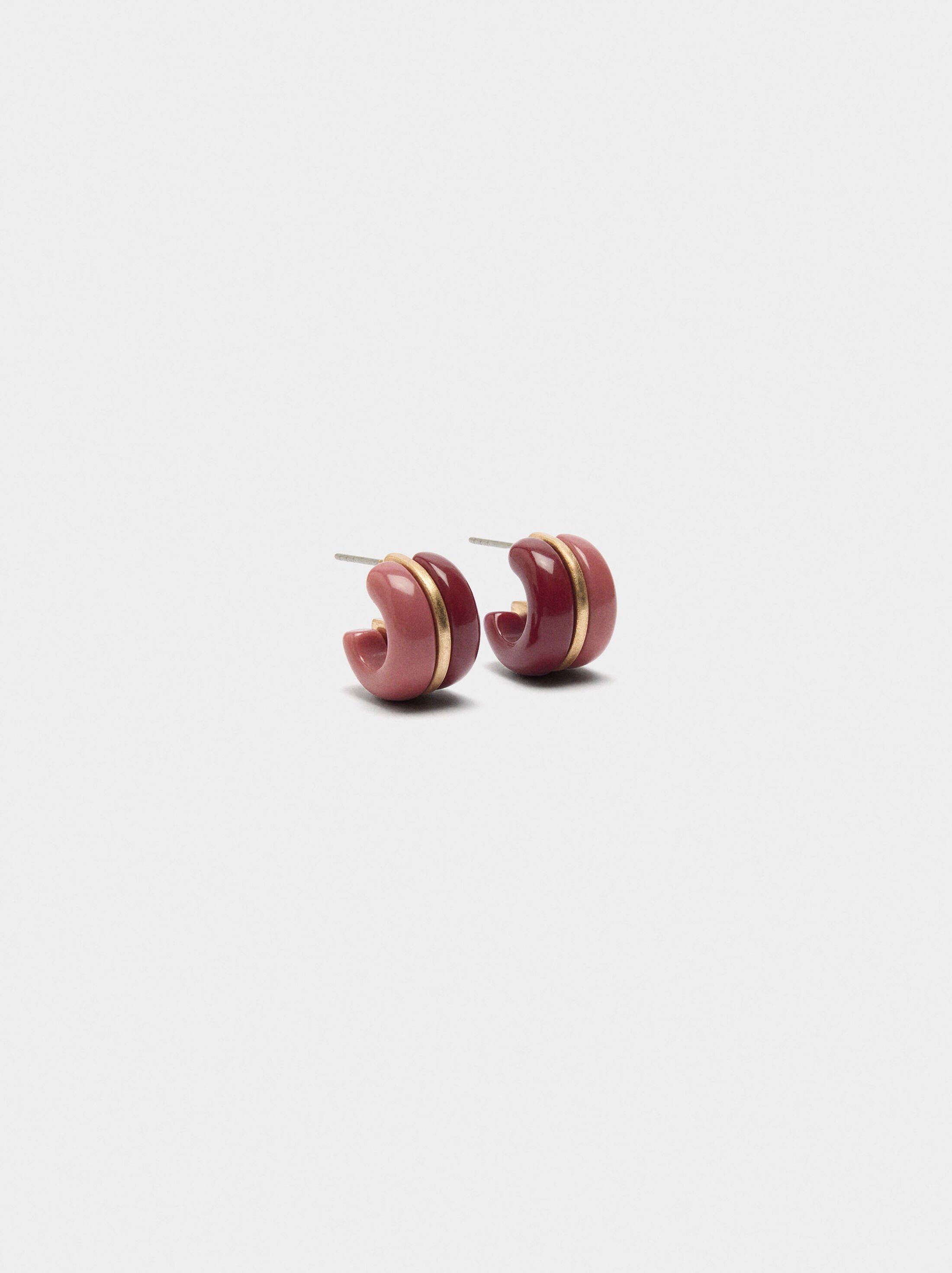 Open hoop earrings with resin image number 0.0