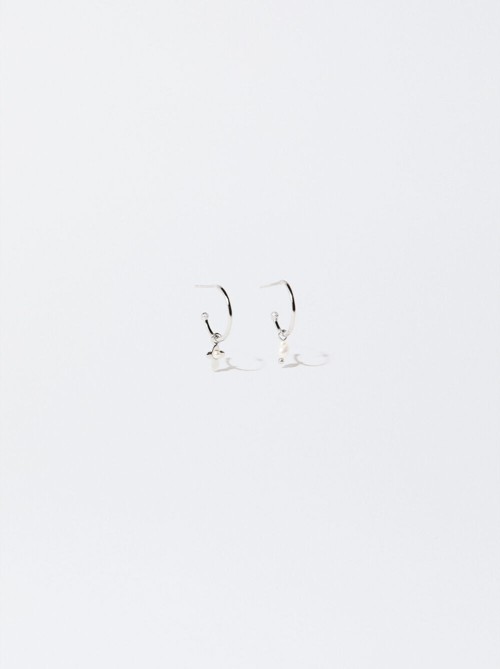 925 Silver Hoop Earrings With Freshwater Pearls