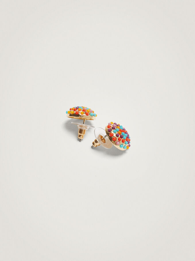 Earrings With Resin, Multicolor, hi-res