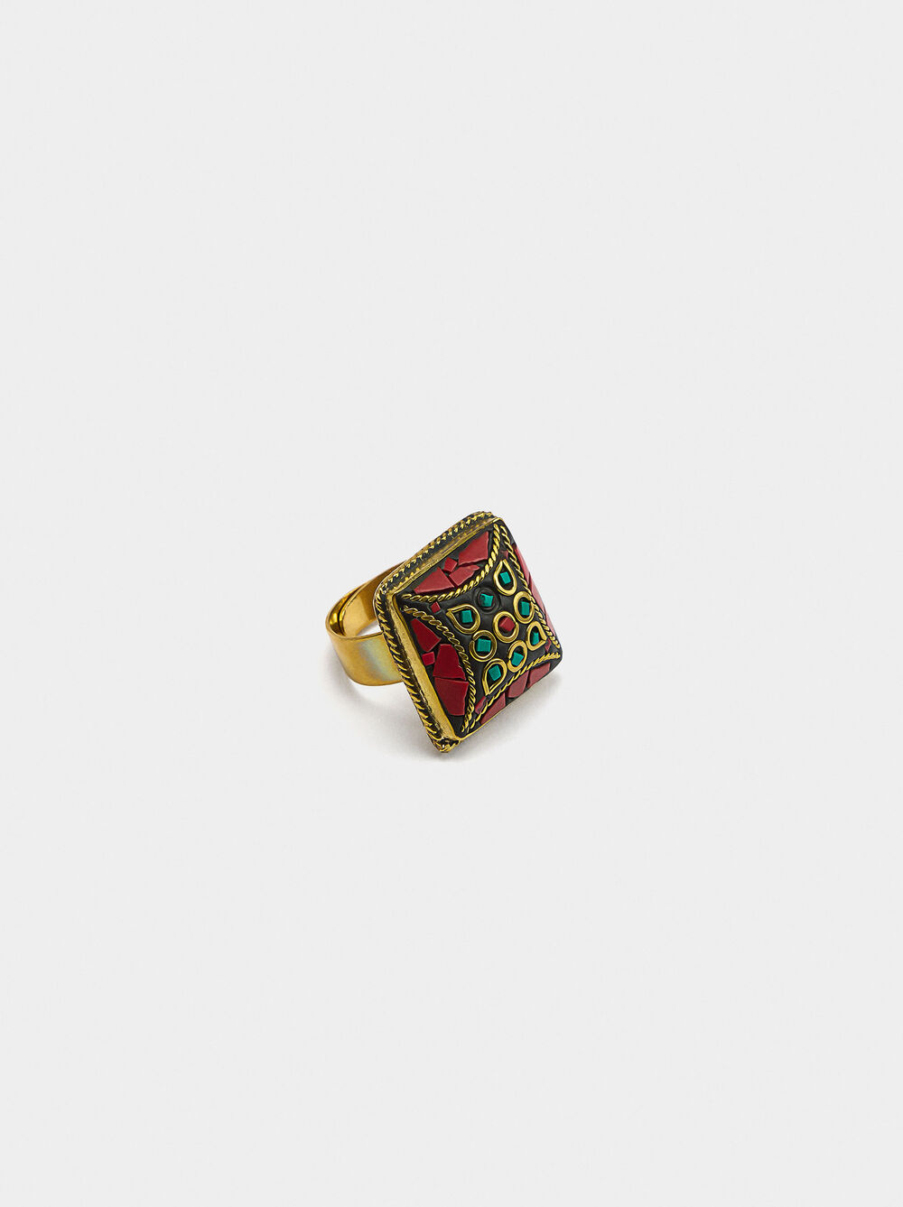 Bague carrée ethnique