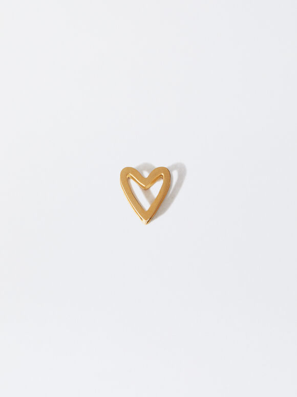 Stainless Steel Heart Charm, , hi-res