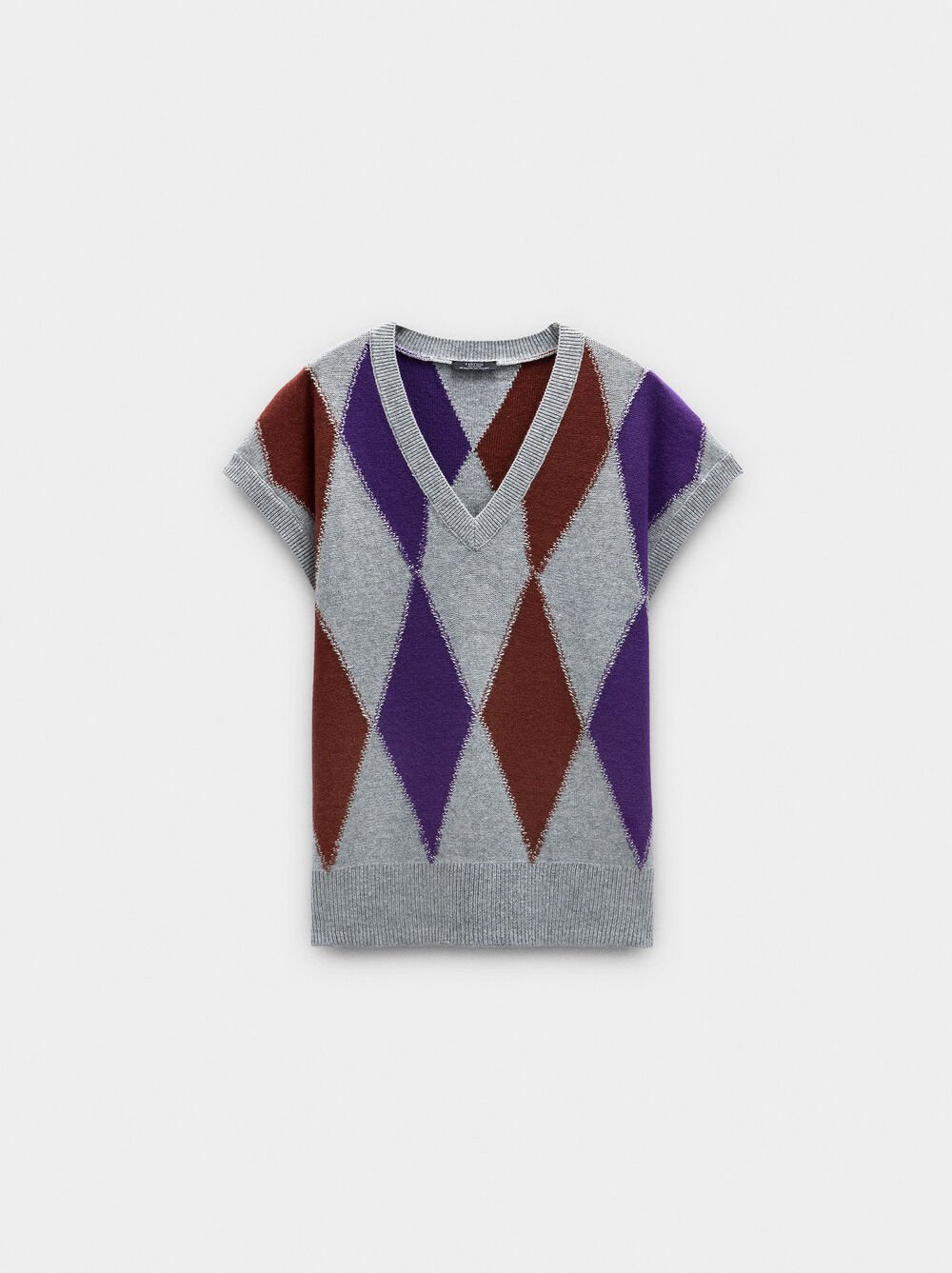 Argyle knit vest