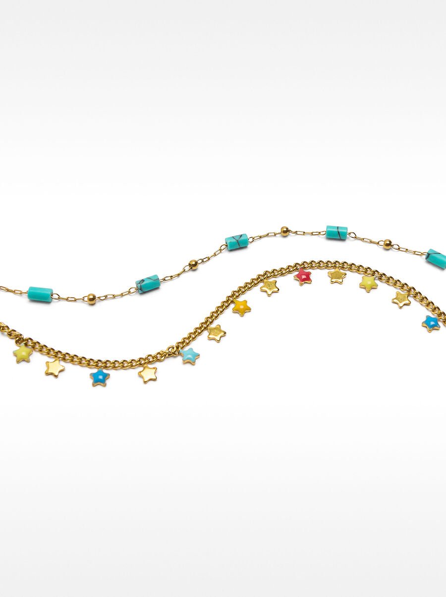 Set de pulseiras de pér com estrelas - aço inoxidável