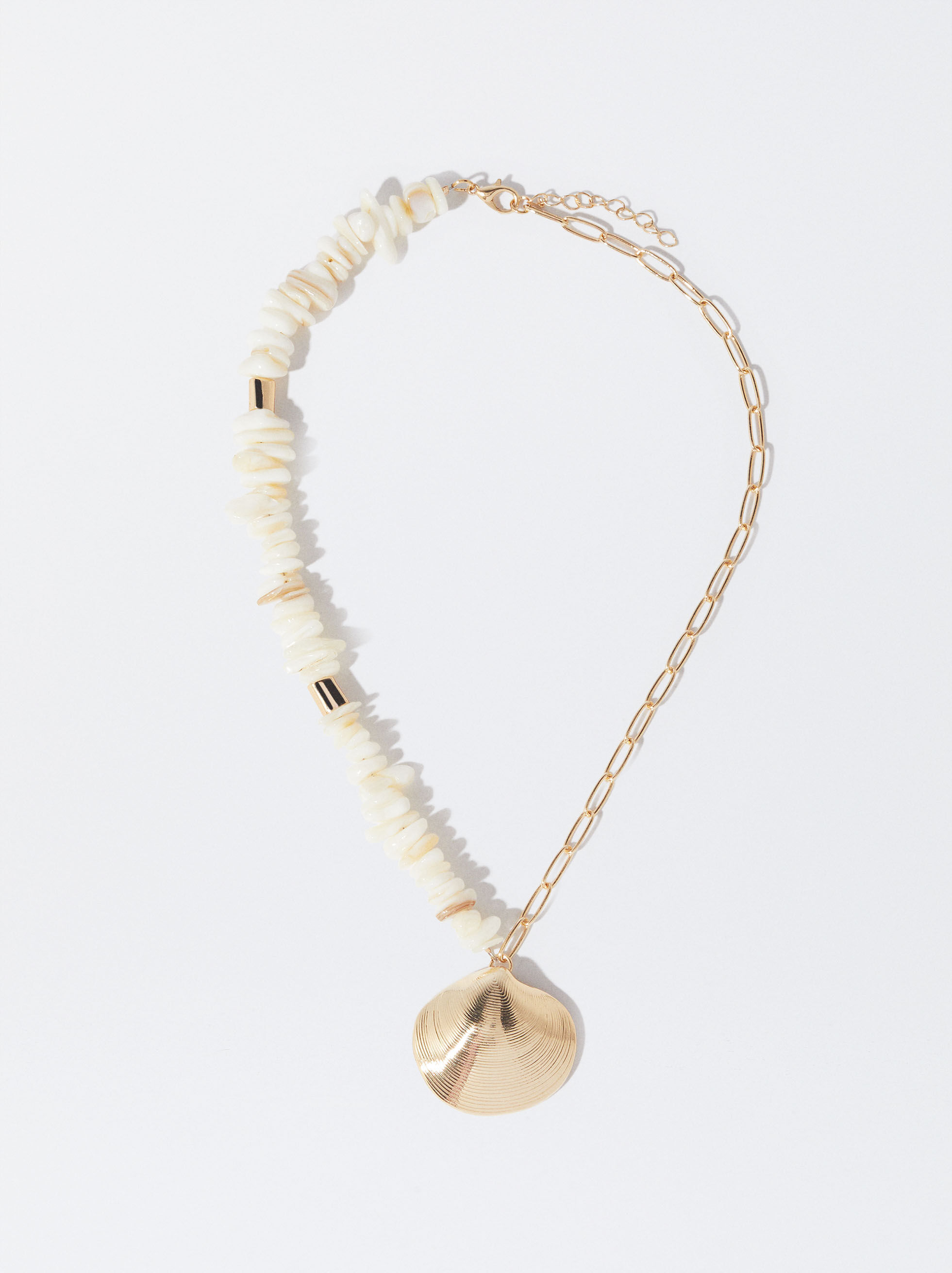 Golden Necklace With Shell Gold Woman Necklaces parfois