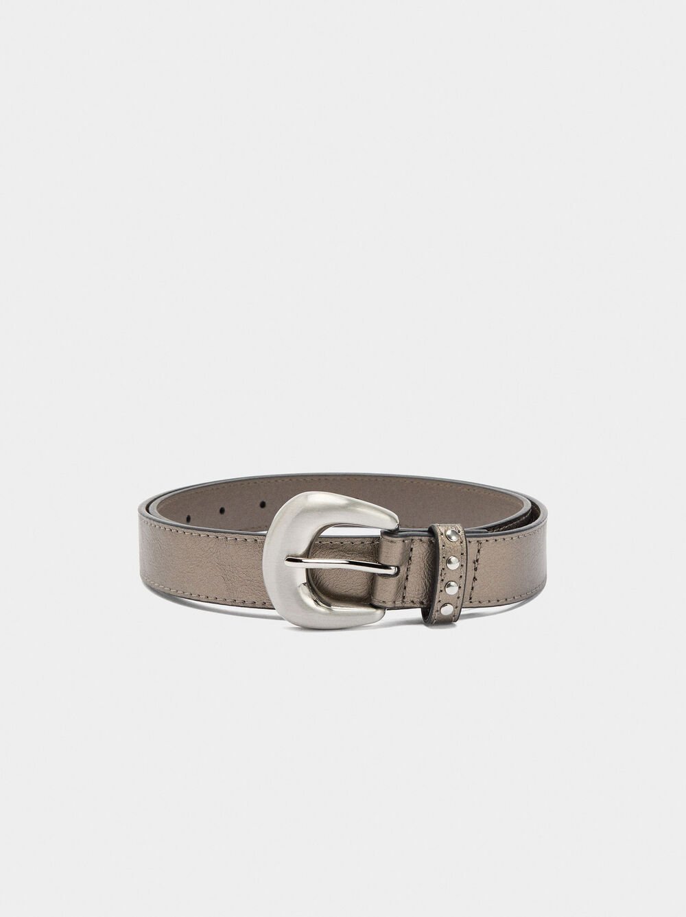 Metallic belt with studs detail