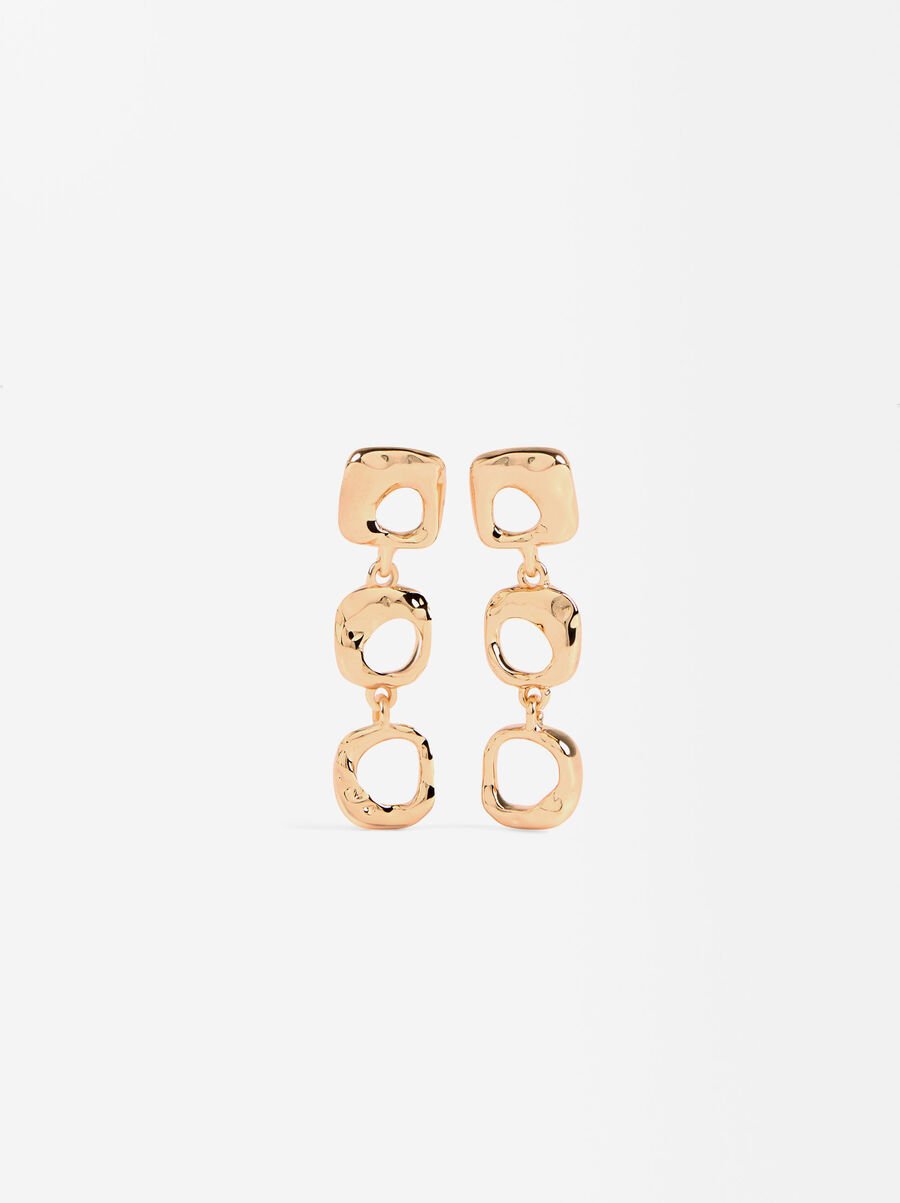 Pendientes largos con aros irregulares