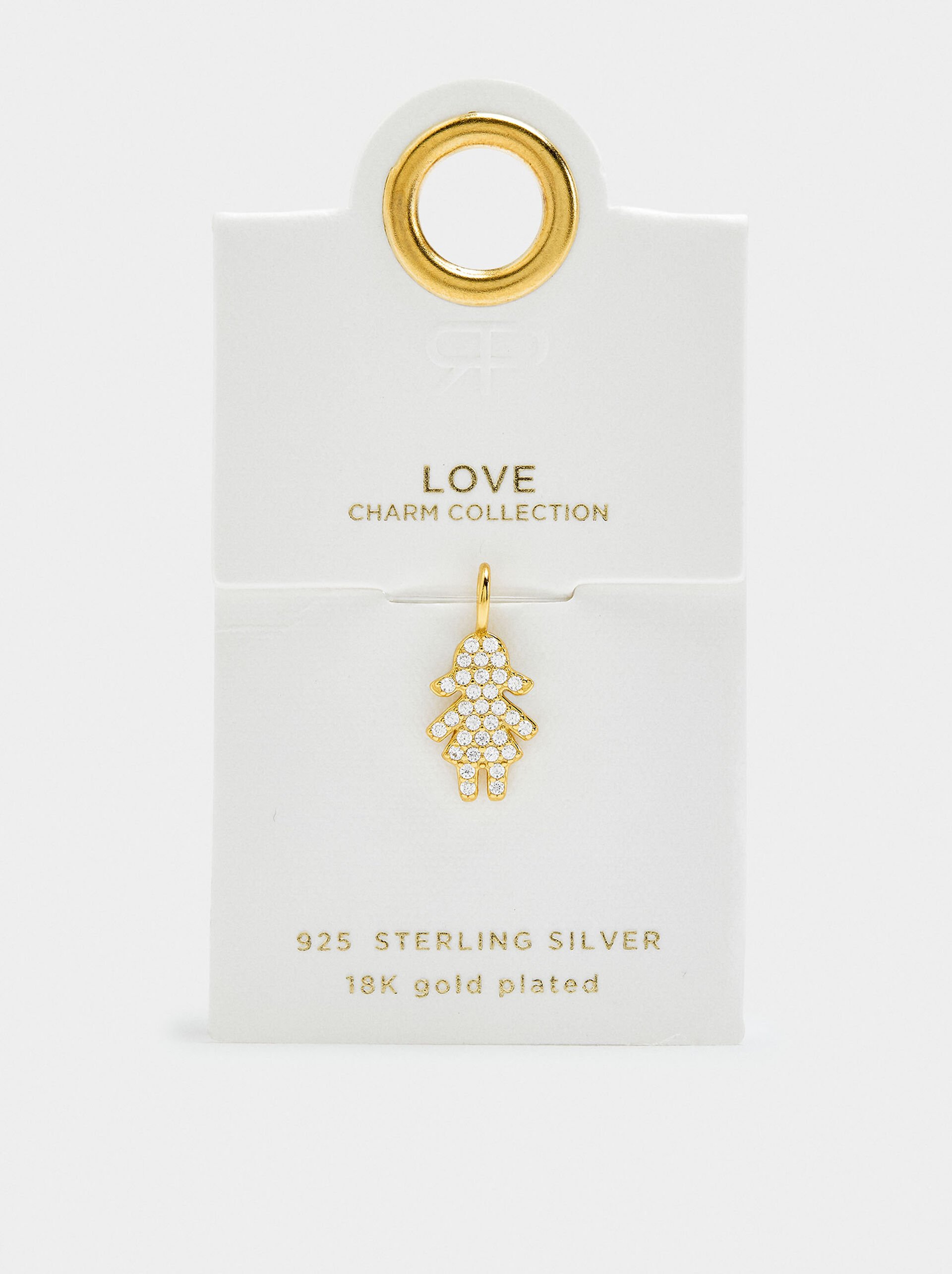 Girl charm with cubic zirconia - 925 sterling silver image number 4.0