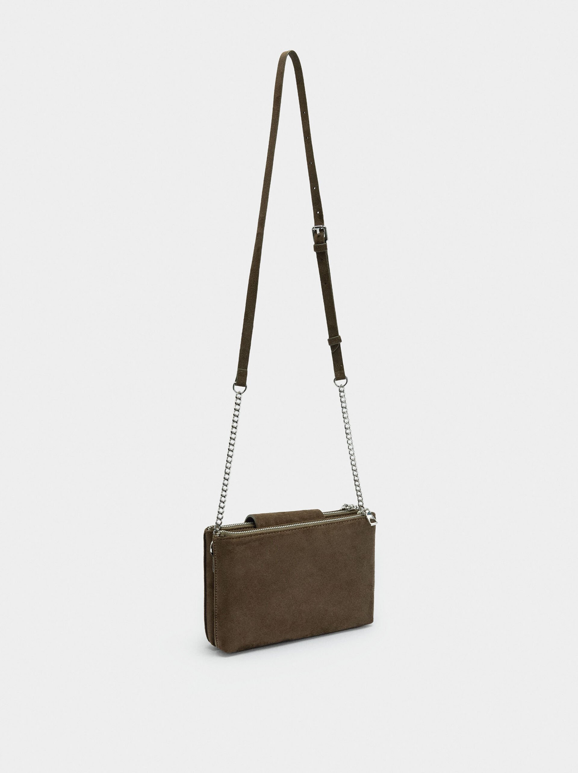 Double leather-effect crossbody bag image number 2.0