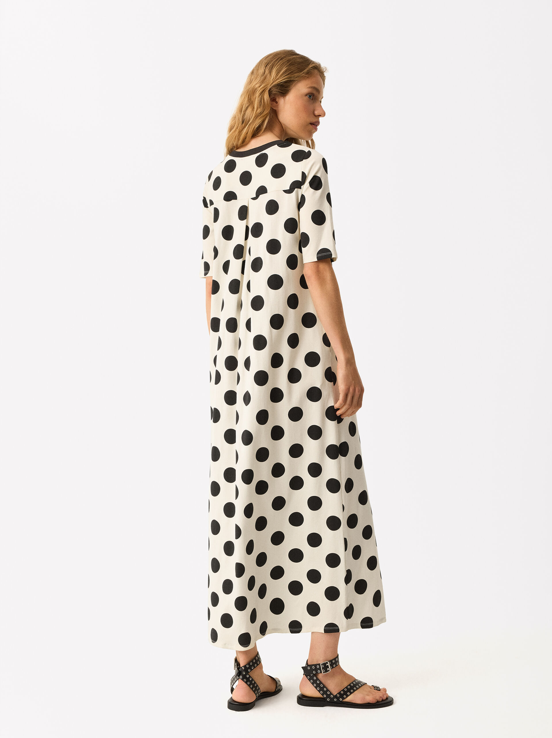 Online Exclusive - Langes Kleid Mit Polka Dots image number 3.0