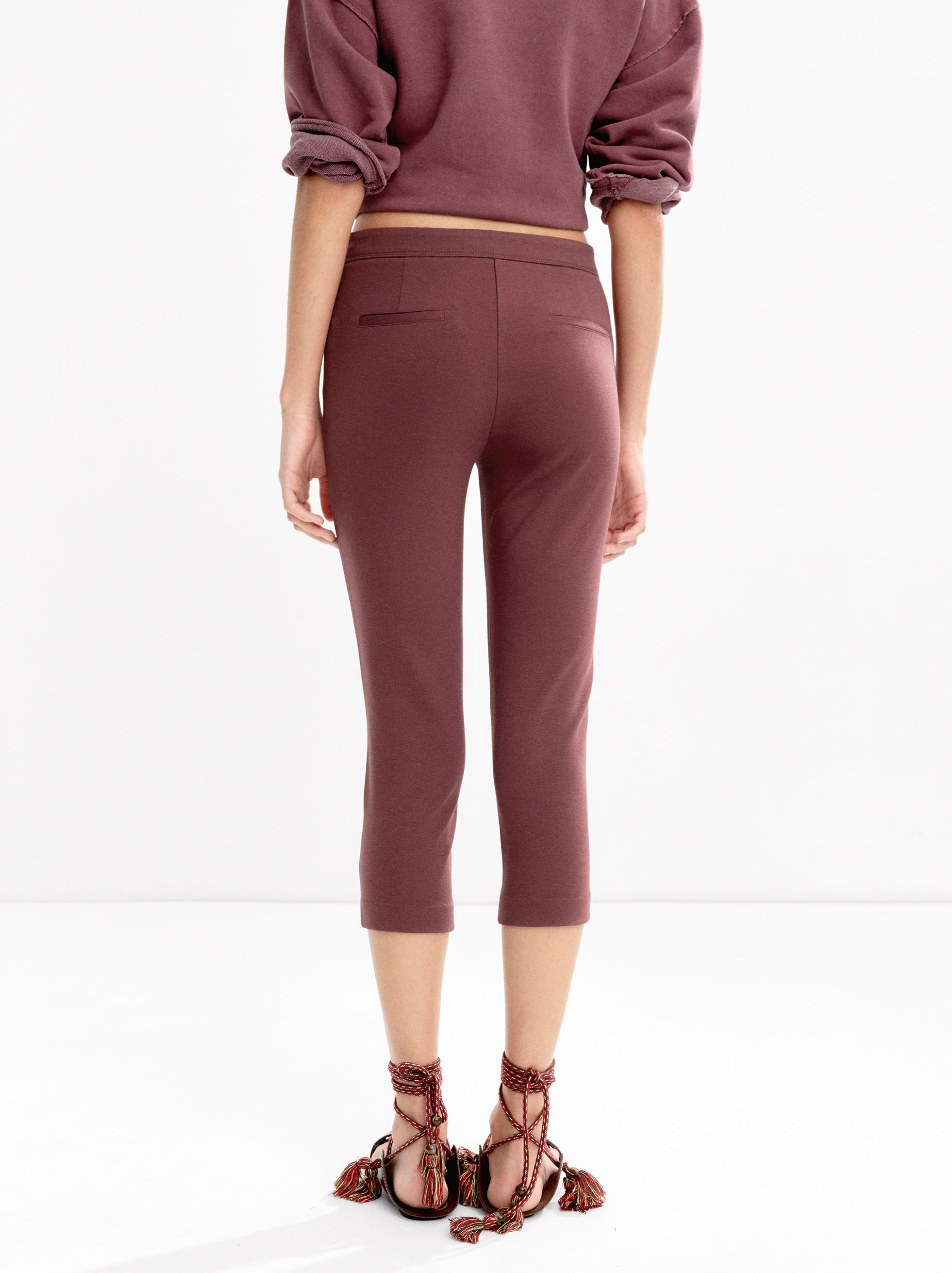 Elastic capri pants Bordeaux | Parfois Portugal