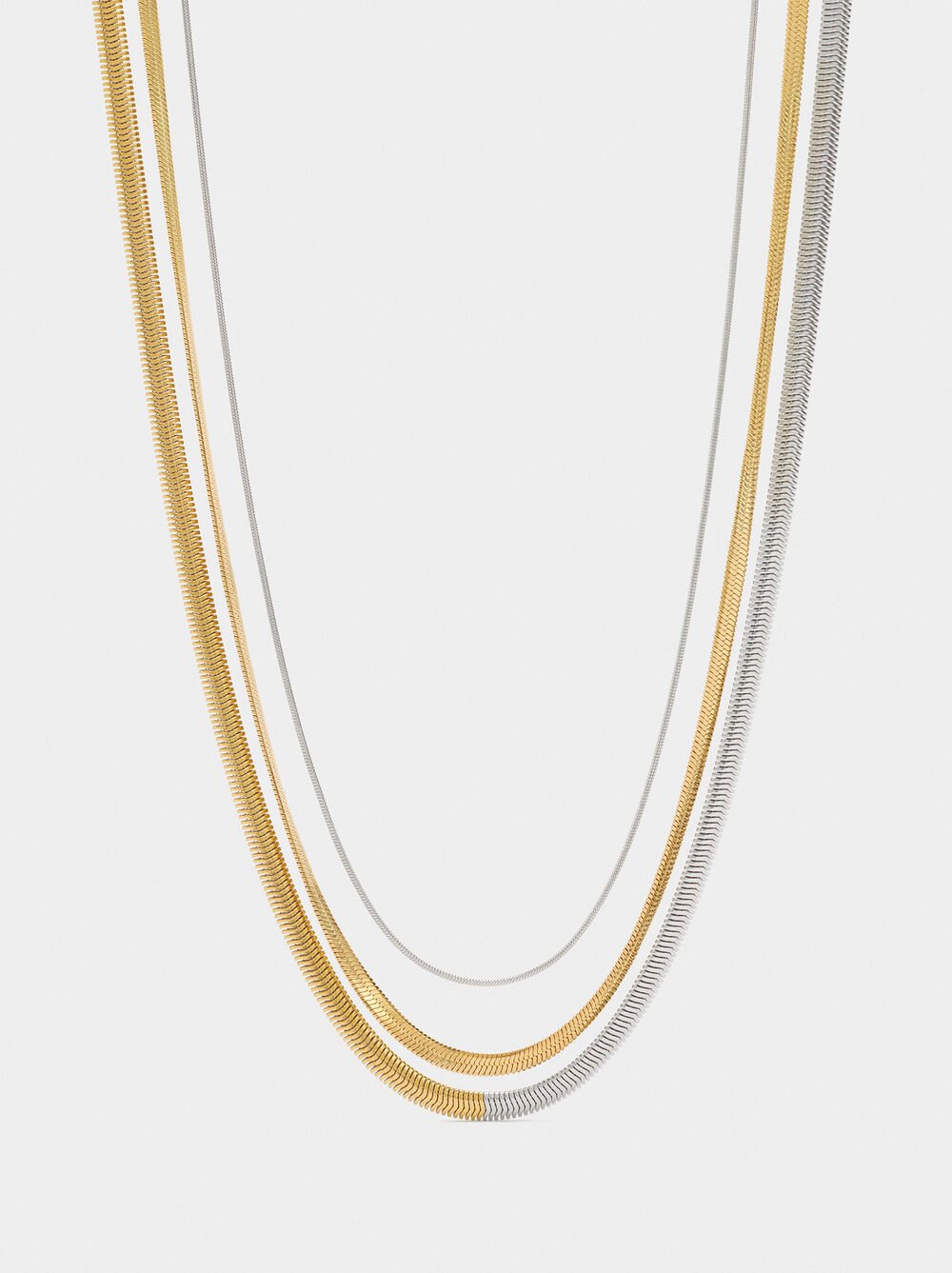 Bicolor set of necklaces – stainless steel