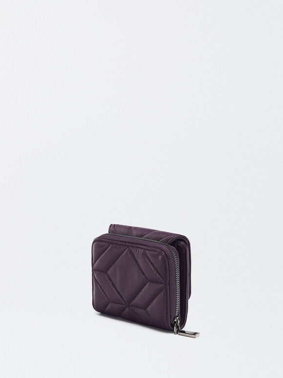 Padded Coin Purse, Purple, hi-res
