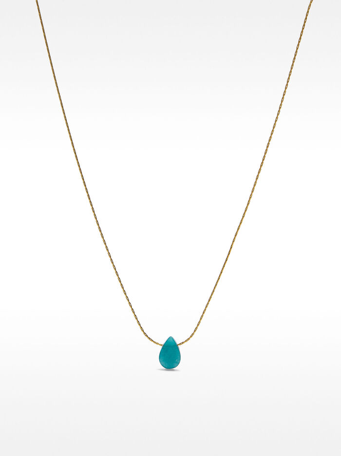 Collar corto con cuarzo azul – acero inoxidable