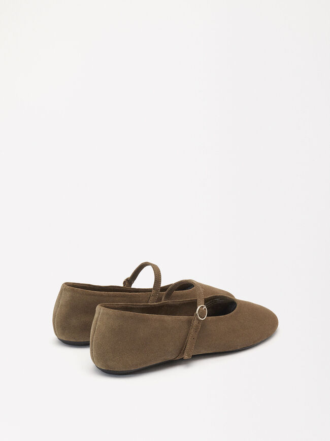 Suede Leather Ballerinas image number 4.0