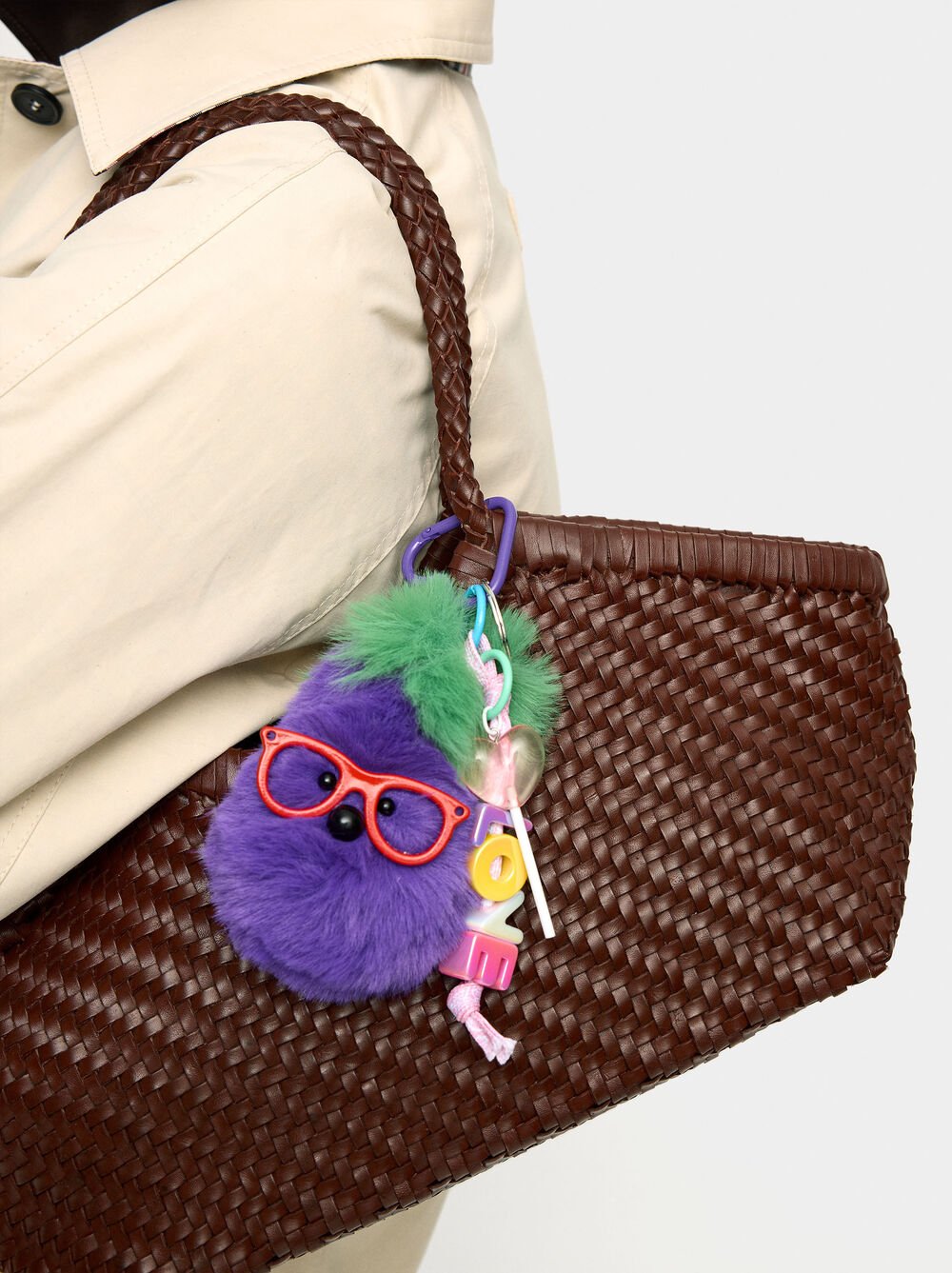 Keychain with charm pompom LOVE