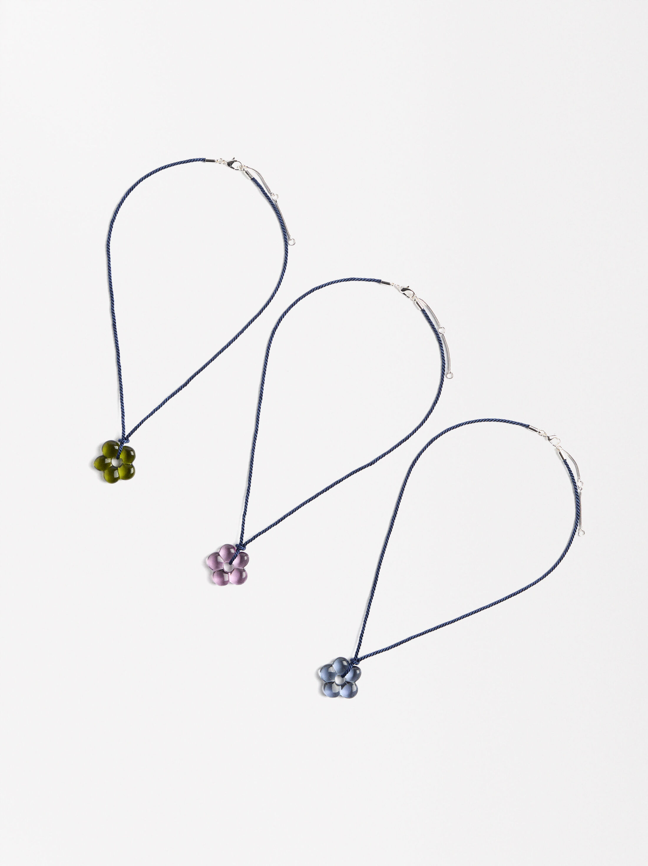 Multicolor flower necklace set image number 3.0
