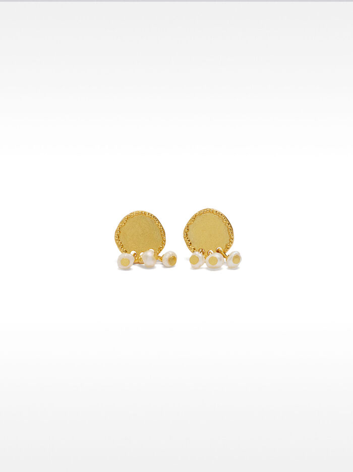 Short earrings with freshwater pearls - 925 sterling silver