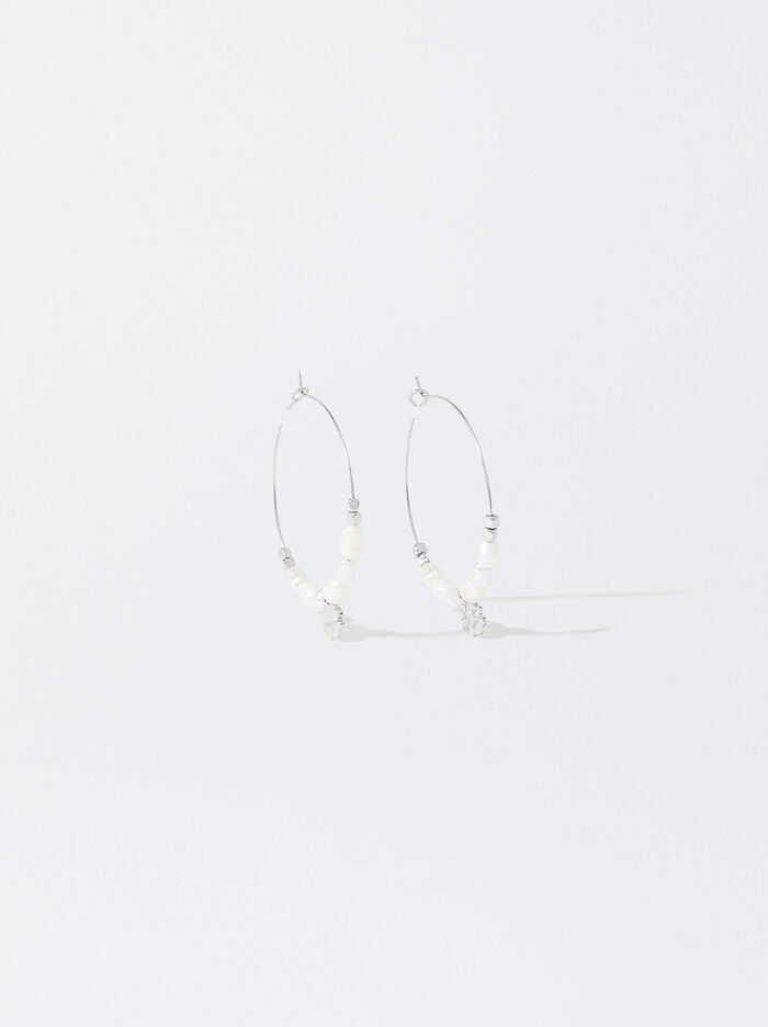 Hoop Earrings With Freshwater Pearls