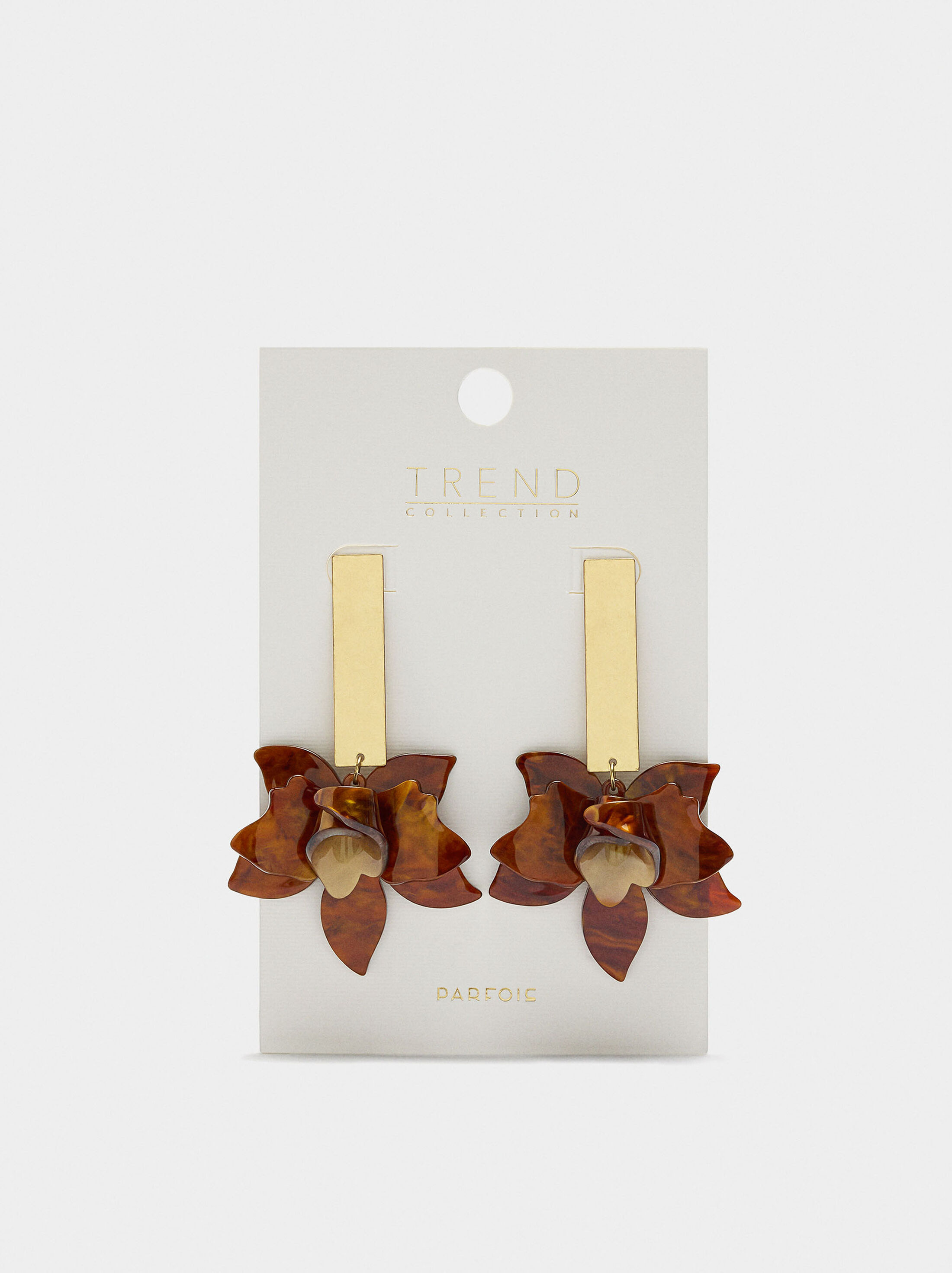 Maxi bar earrings with flower image number 4.0