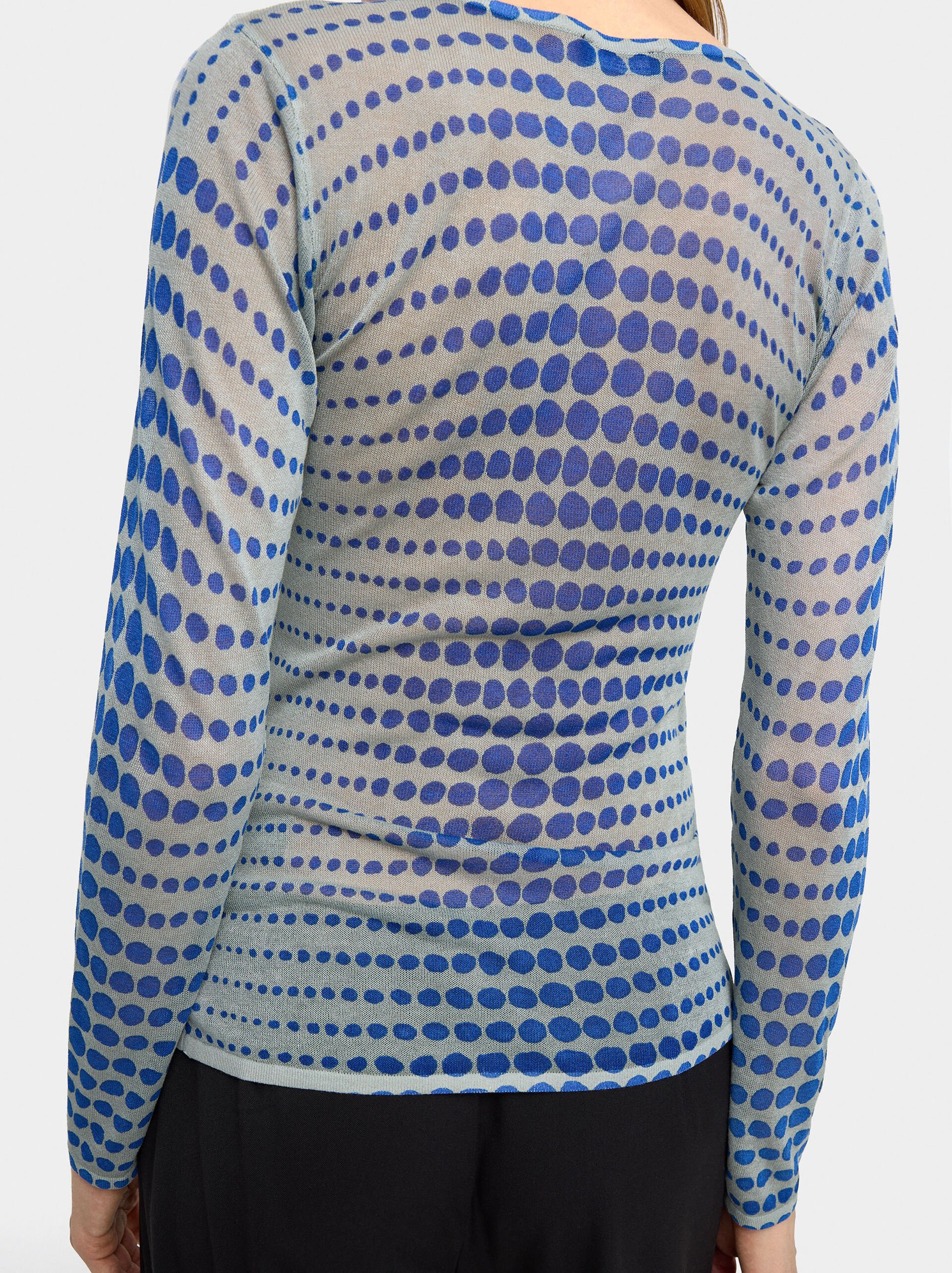 Semi-transparent knit sweater image number 3.0