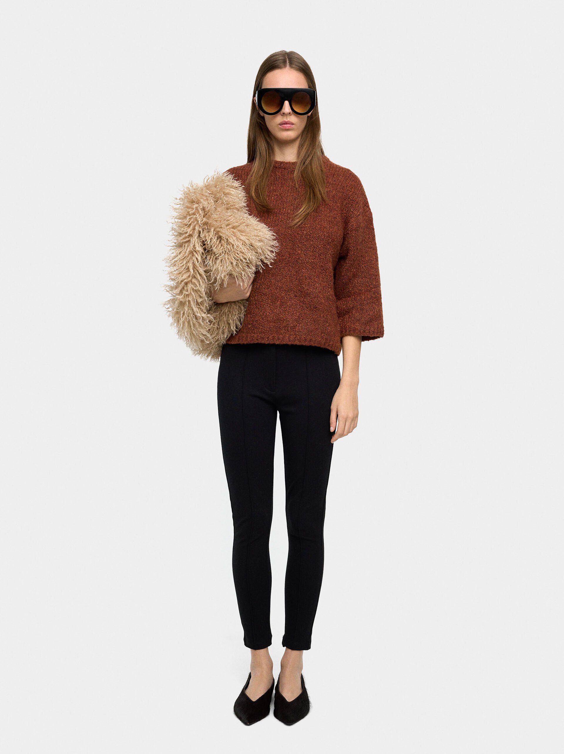 Plain knit sweater image number 0.0