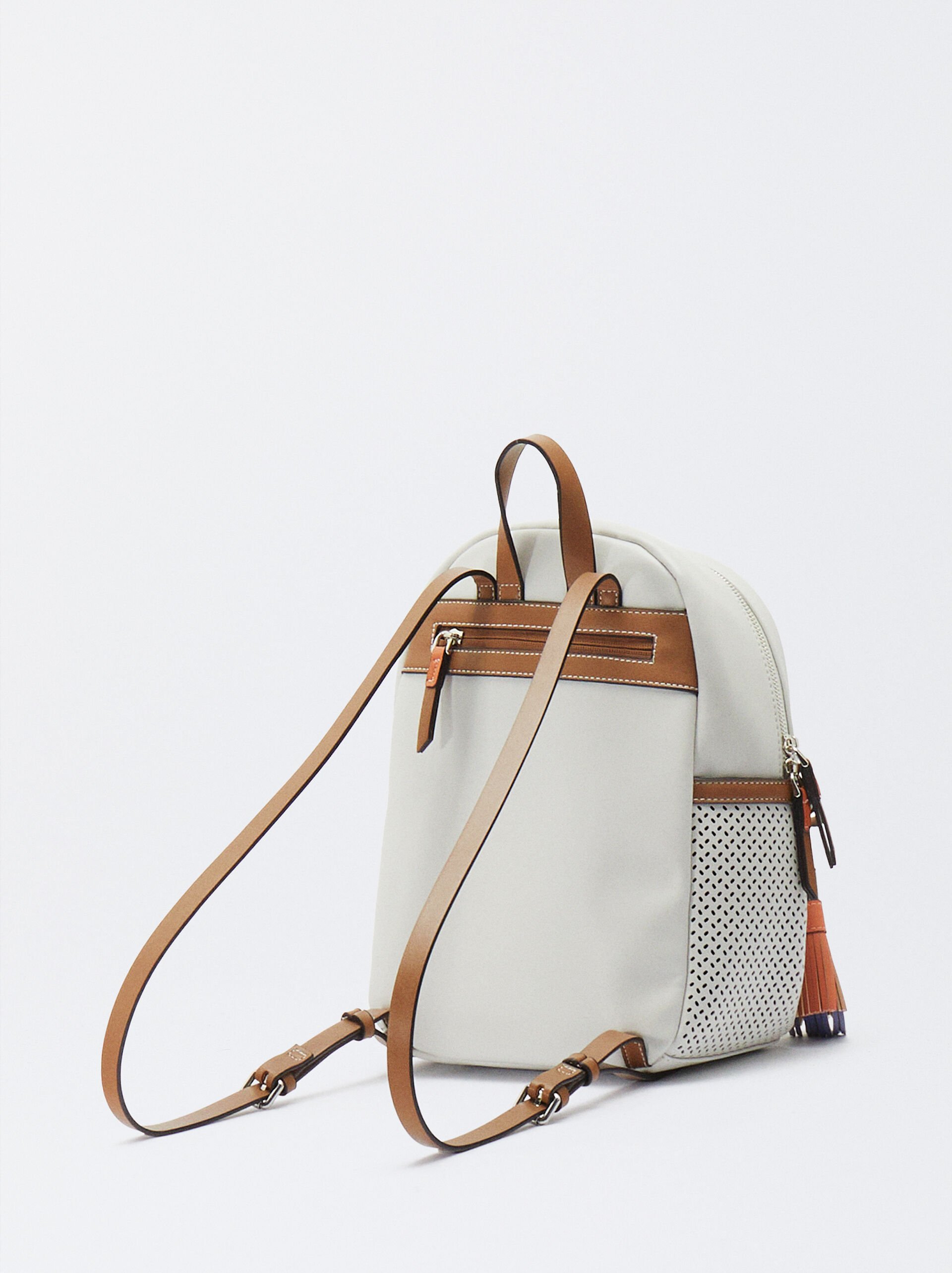 Perforated Backpack With Pendant image number 2.0