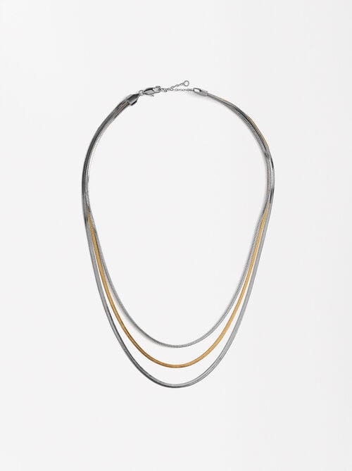Collar triple bicolor - acero inoxidable