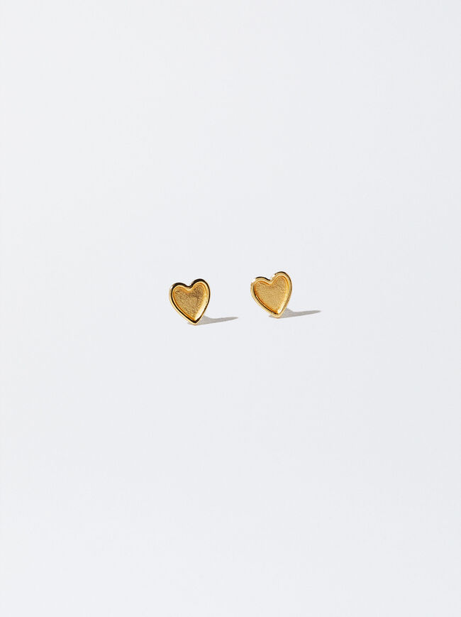 925 Silver Heart Studs image number 0.0