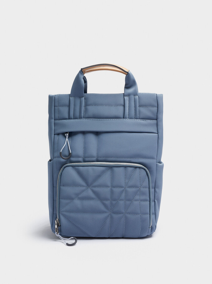 Nylon Textured Backpack For 13” Laptop, , hi-res