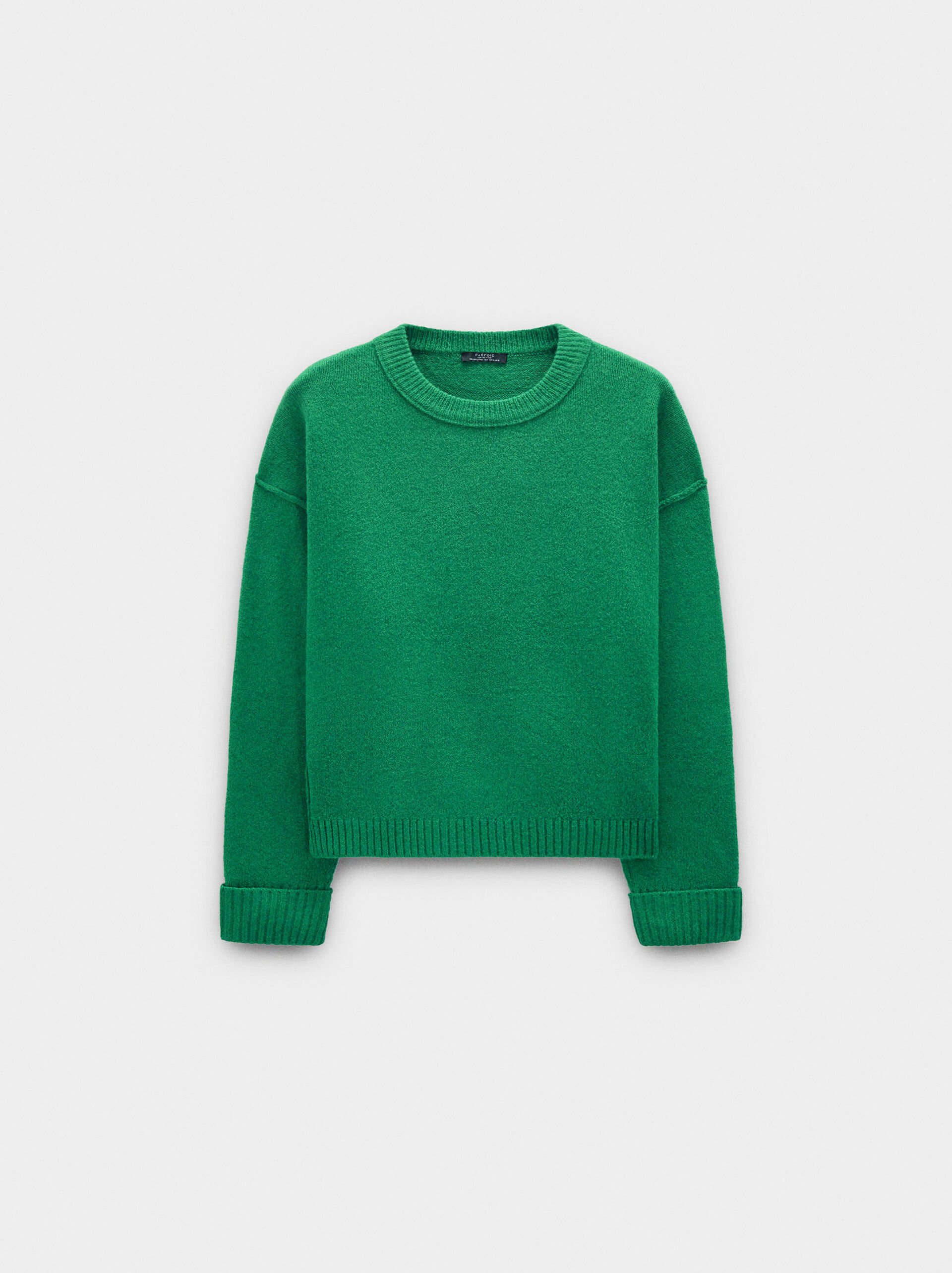 Plain knit sweater image number 4.0