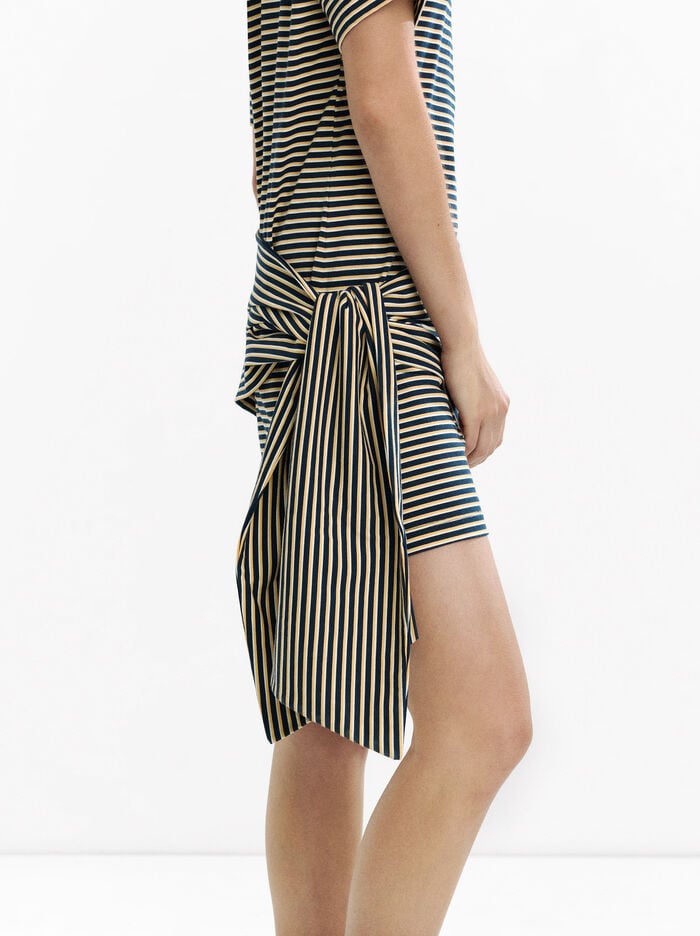 Vestido corto a rayas 100 % algodón