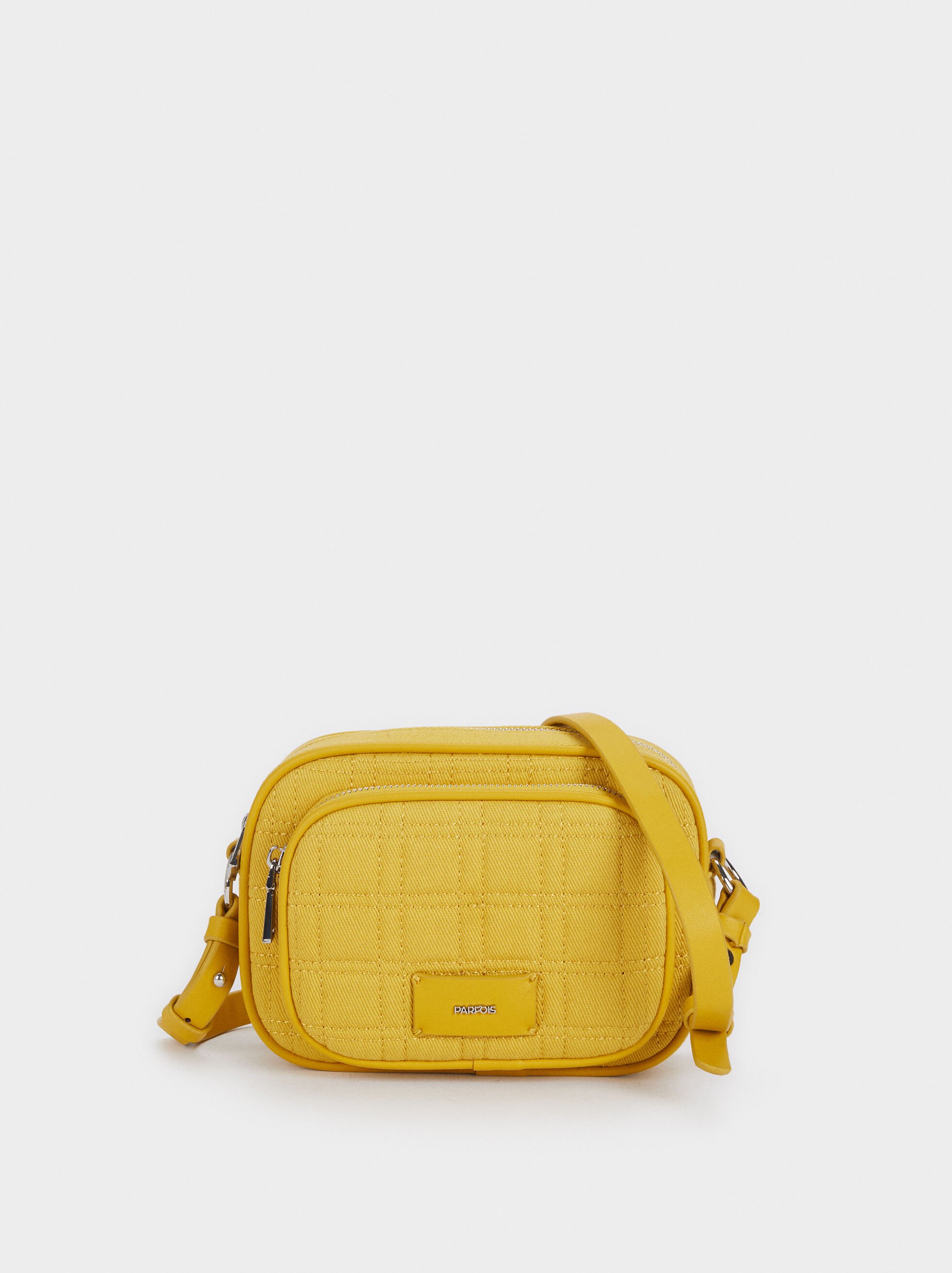 bag with yellow strap