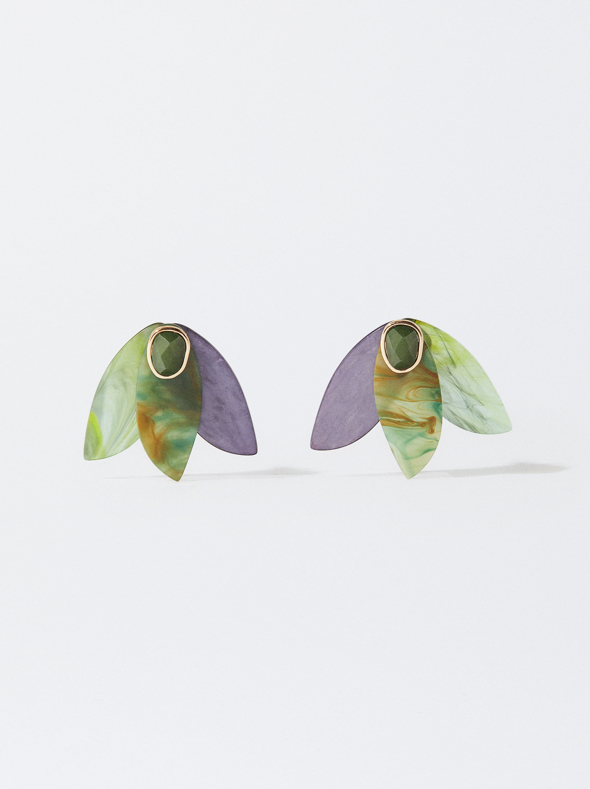 Multicolor resin outlet earrings