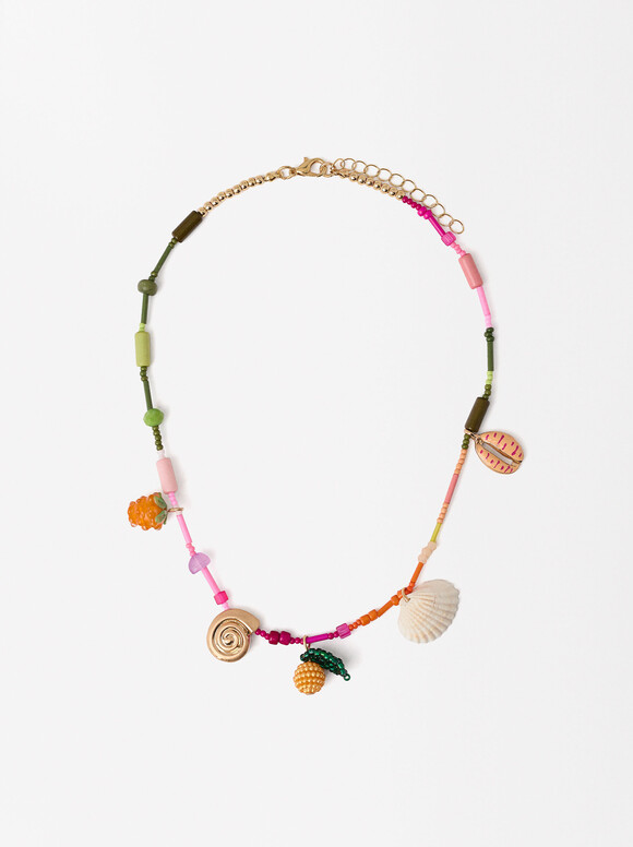 Multicolored Charms Necklace, Multicolor, hi-res