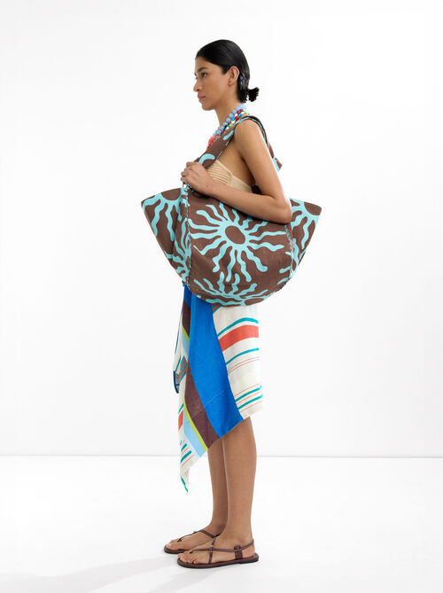 Printed 100% cotton shopper bag
